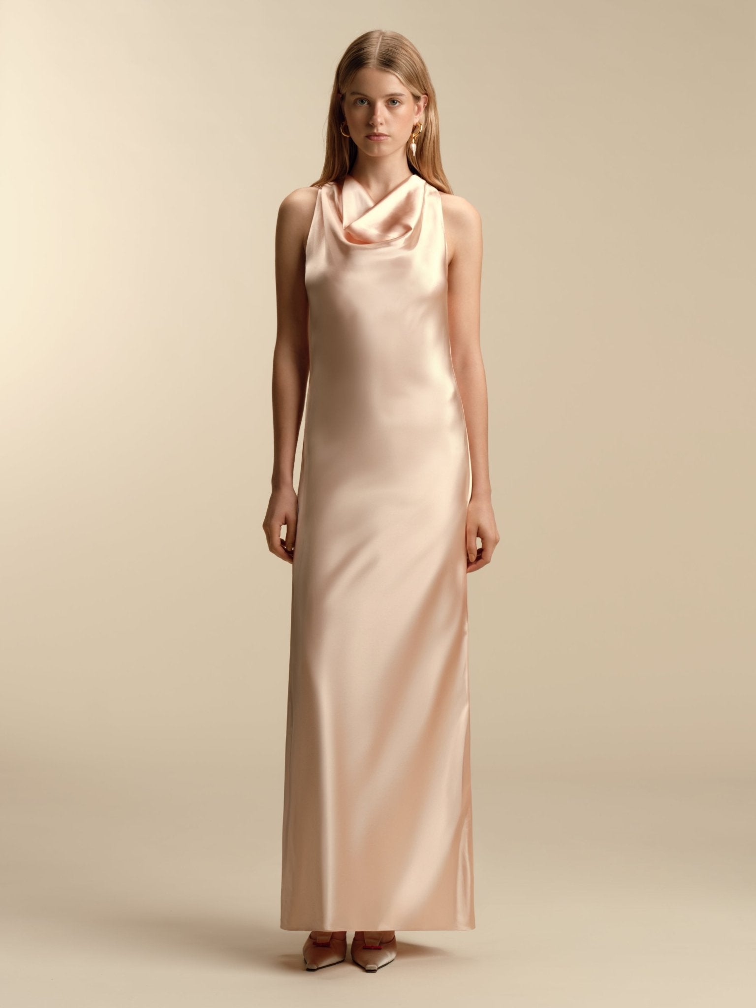 Cowl Neck Satin Bias Slipdress - Marina Moscone