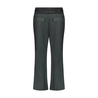 Cropped Wool Flare Trouser with Slit - Marina Moscone