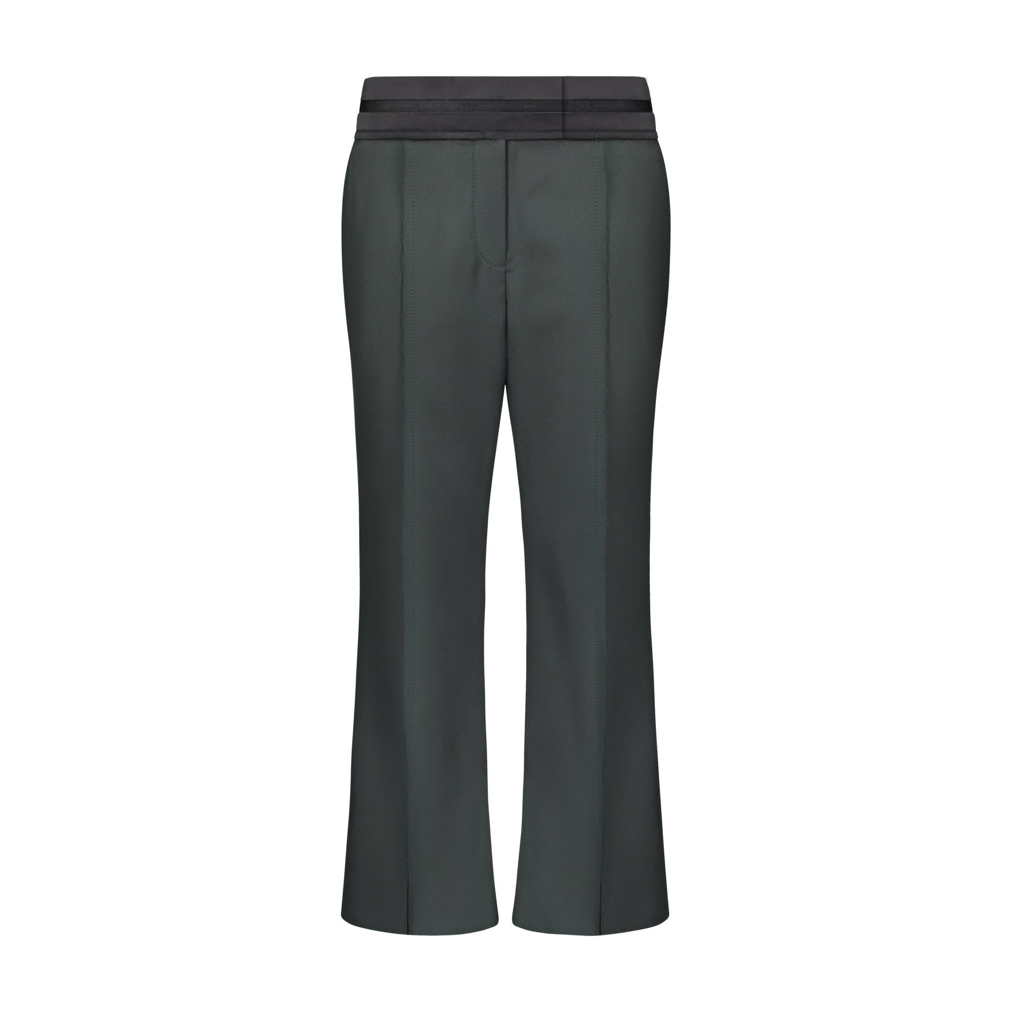 Cropped Wool Flare Trouser with Slit - Marina Moscone