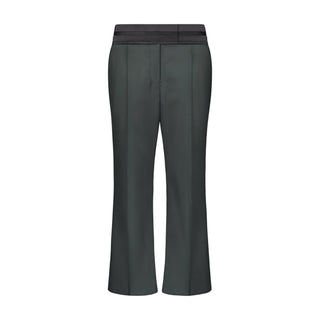 Cropped Wool Flare Trouser with Slit - Marina Moscone