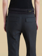 Cropped Wool Flare Trouser with Slit - Marina Moscone