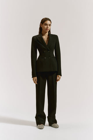 Double Breasted Tailored Basque Blazer - Marina Moscone