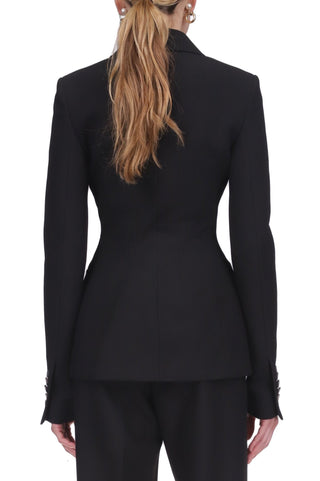 Double Breasted Tailored Basque Blazer - Marina Moscone