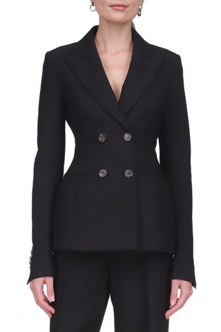 Double Breasted Tailored Basque Blazer - Marina Moscone