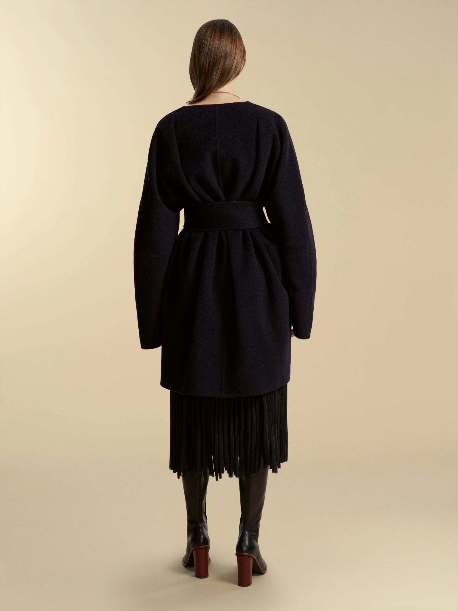 Double Faced Wool Cocoon Coat - Marina Moscone