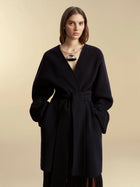 Double Faced Wool Cocoon Coat - Marina Moscone