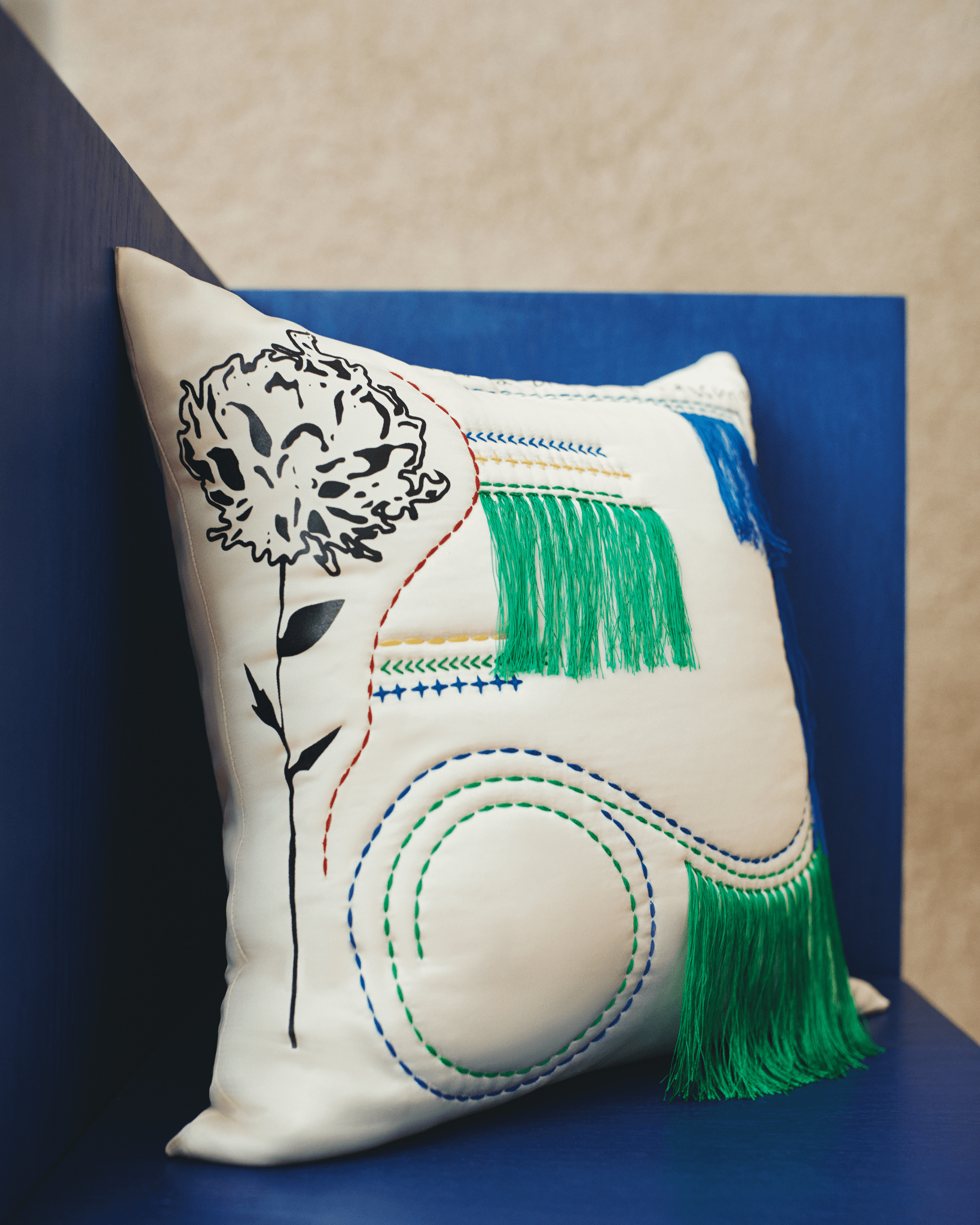 Embroidered Throw Pillow - Marina Moscone