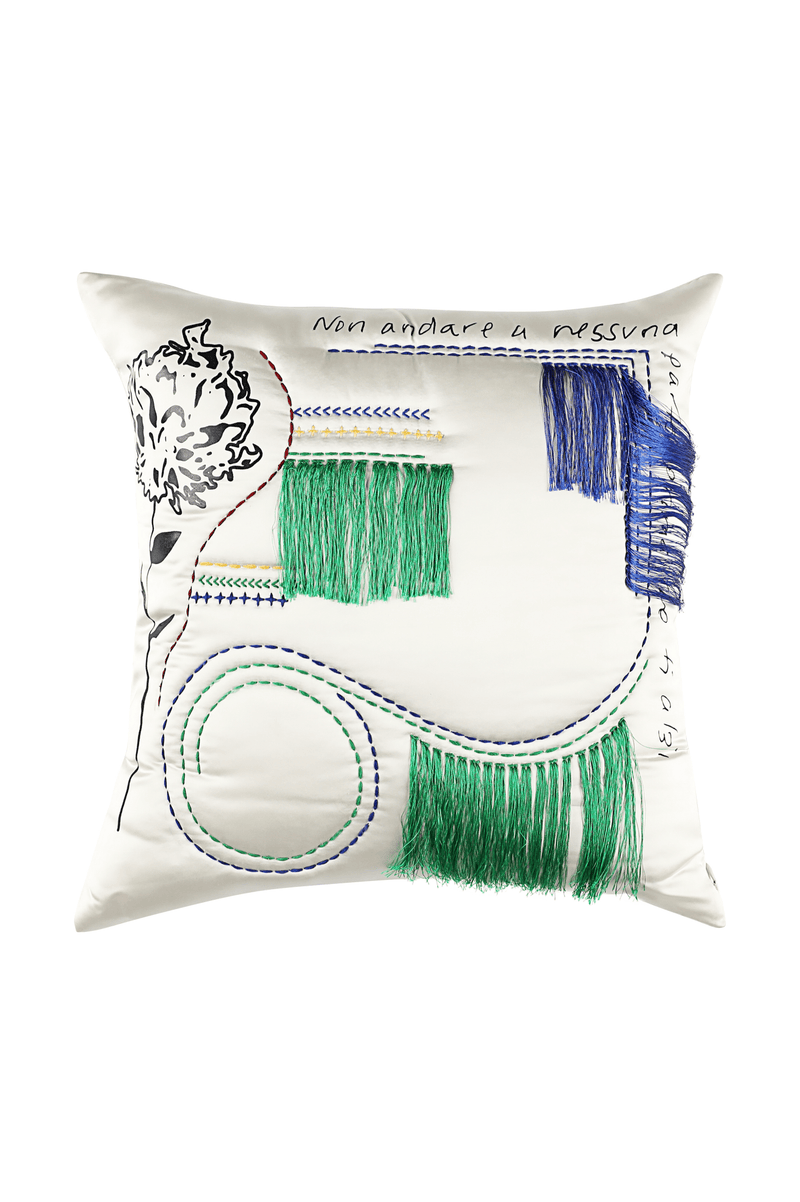 Embroidered Throw Pillow - Marina Moscone