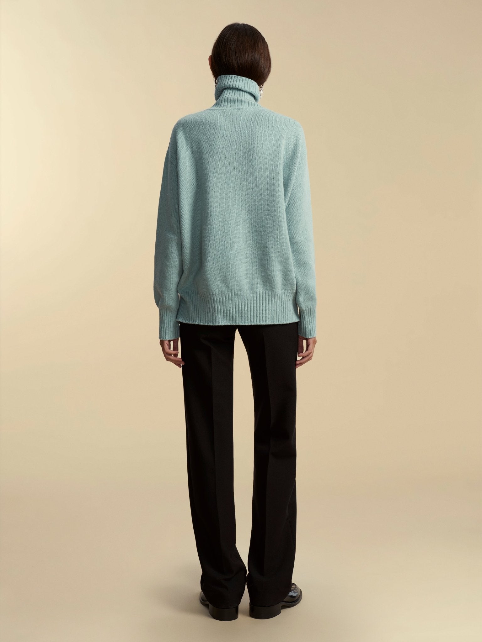 Funnel Neck Cashmere Wool Pullover - Marina Moscone