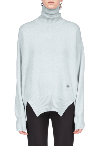 Funnel Neck Cashmere Wool Pullover - Marina Moscone