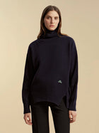 Funnel Neck Cashmere Wool Pullover - Marina Moscone