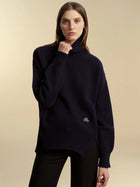 Funnel Neck Cashmere Wool Pullover - Marina Moscone