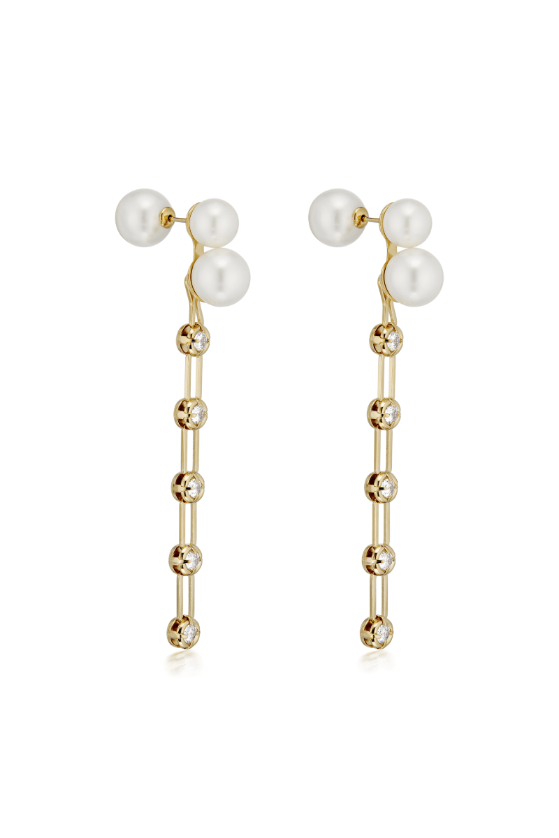 Gold Crystal Strass Earrings - Marina Moscone