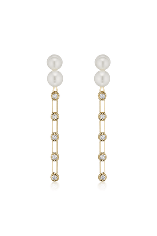 Gold Crystal Strass Earrings - Marina Moscone