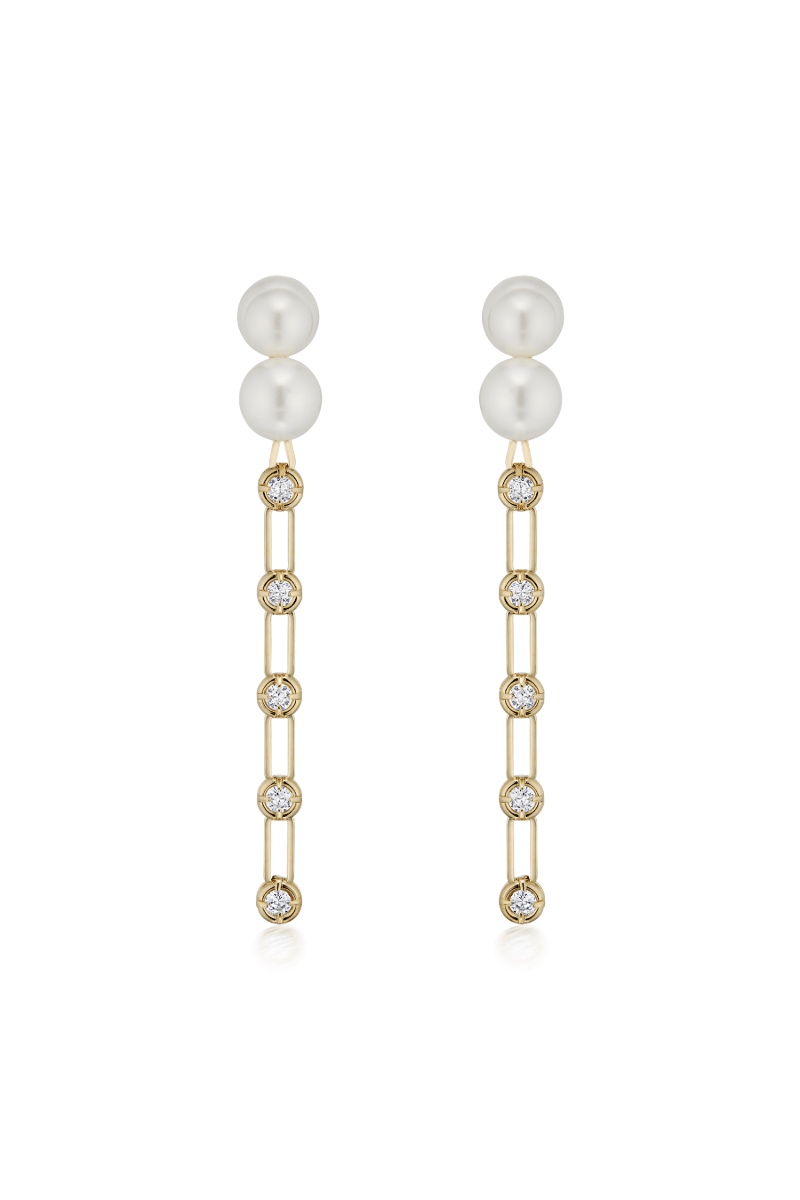 Gold Crystal Strass Earrings - Marina Moscone