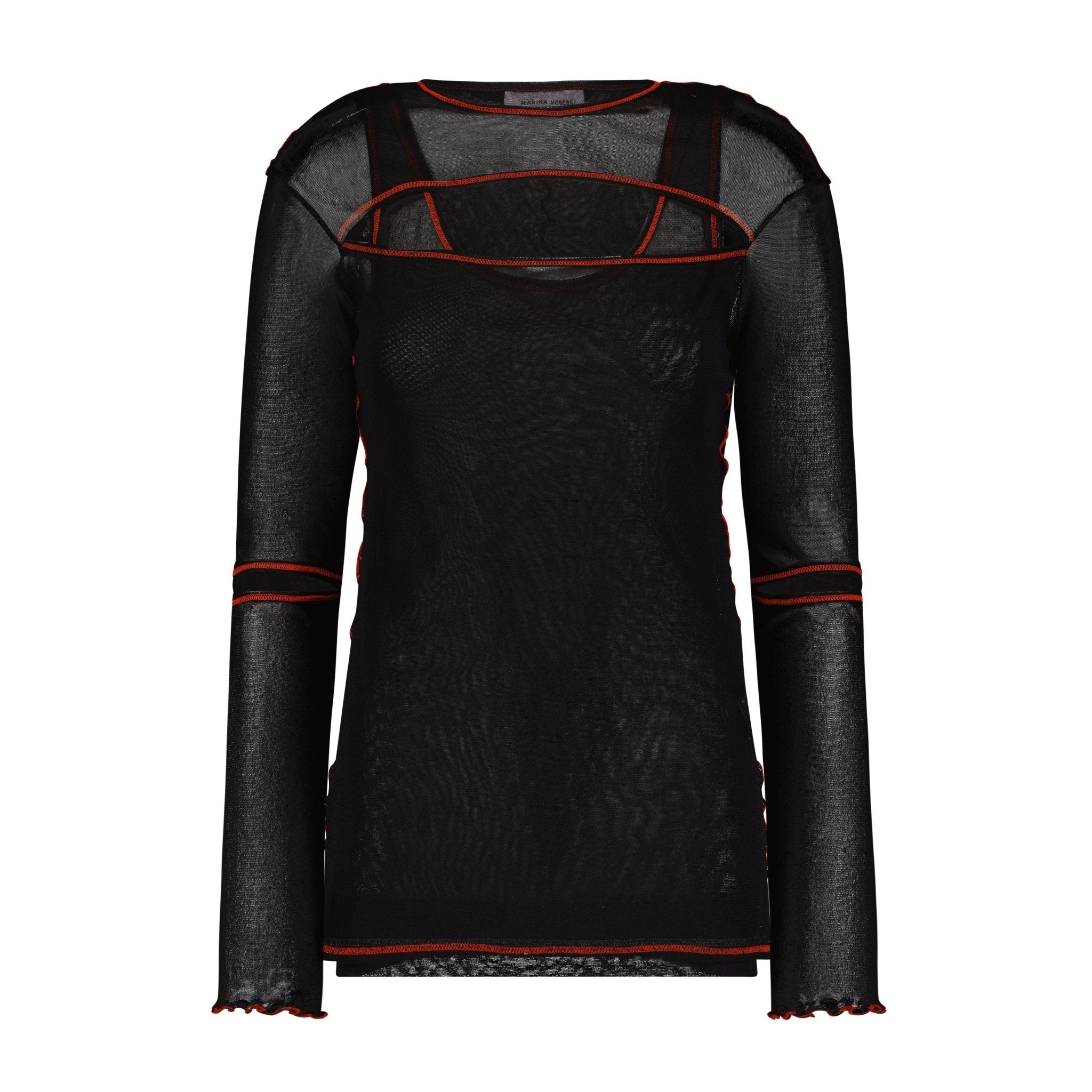 Layered Long Sleeve Mesh Top - Marina Moscone