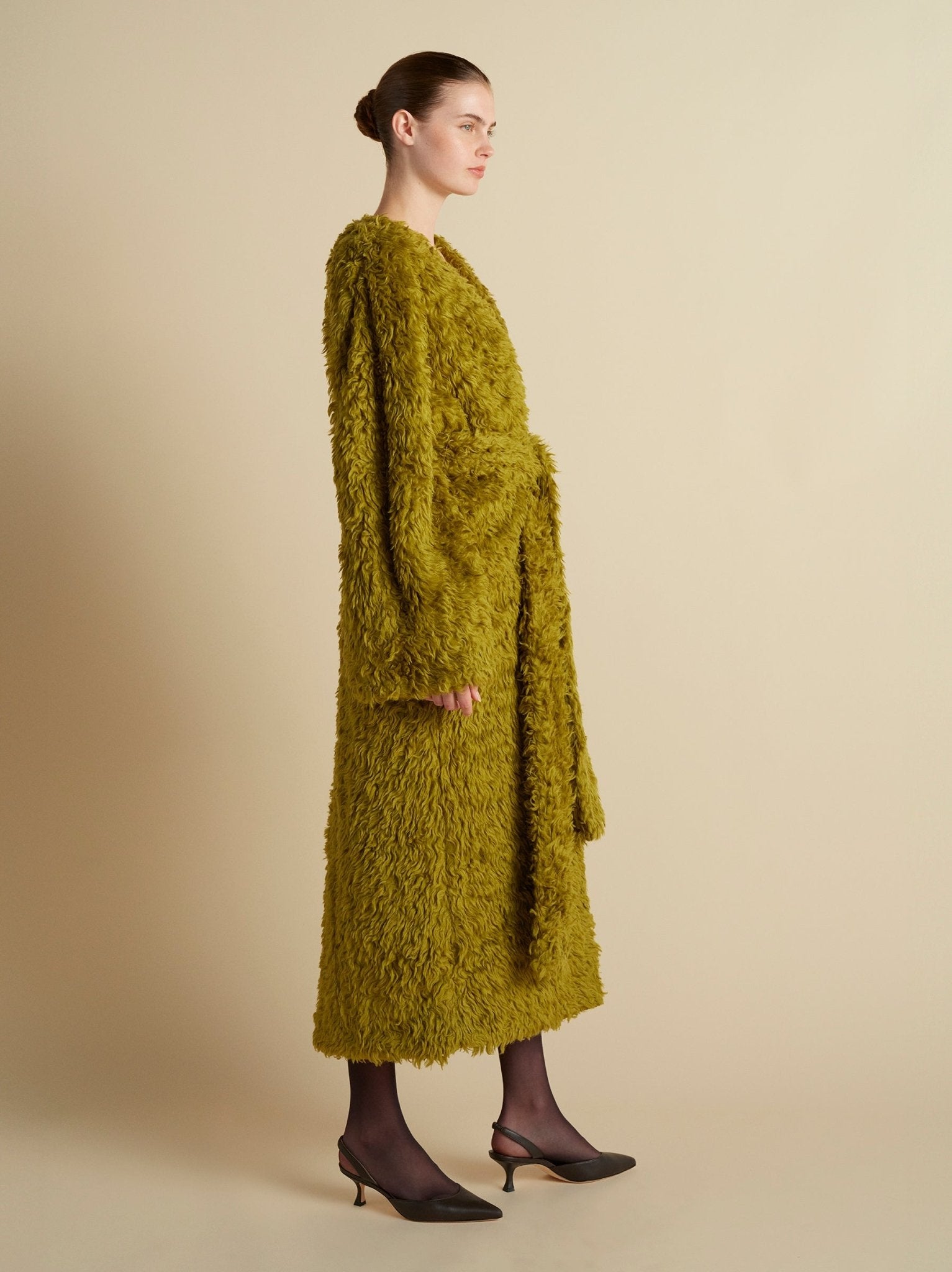 Long Hair Sherpa Cocoon Coat - Marina Moscone