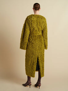 Long Hair Sherpa Cocoon Coat - Marina Moscone