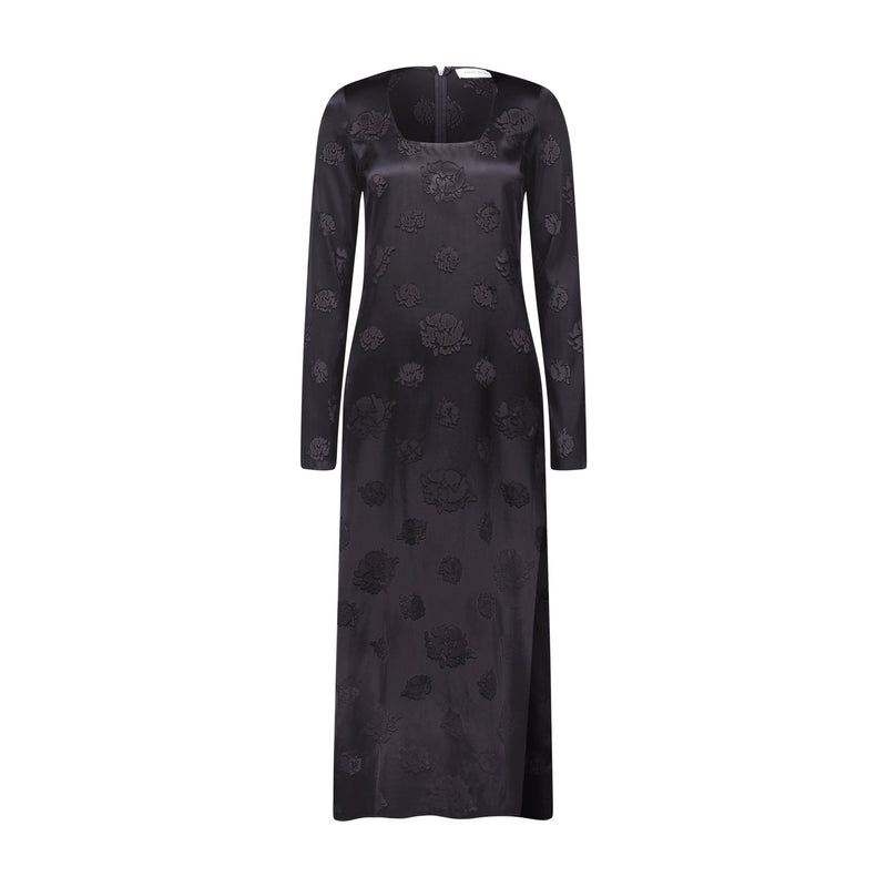 Long Sleeve Floral Devoré Sheath - Marina Moscone