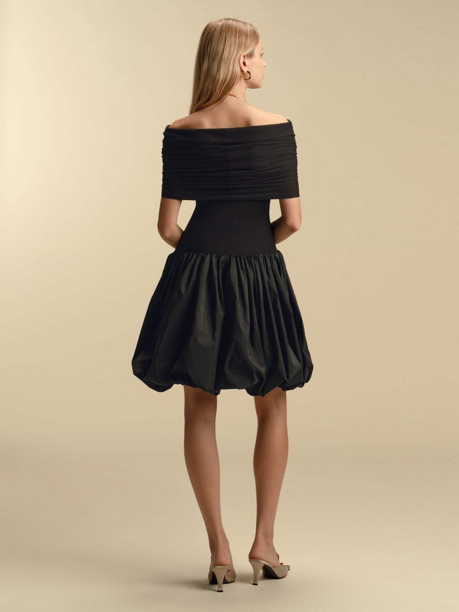 Off - Shoulder Jersey Bubble Dress - Marina Moscone