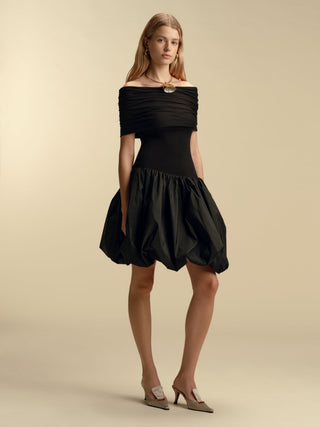 Off - Shoulder Jersey Bubble Dress - Marina Moscone