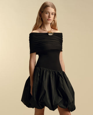 Off - Shoulder Jersey Bubble Dress - Marina Moscone