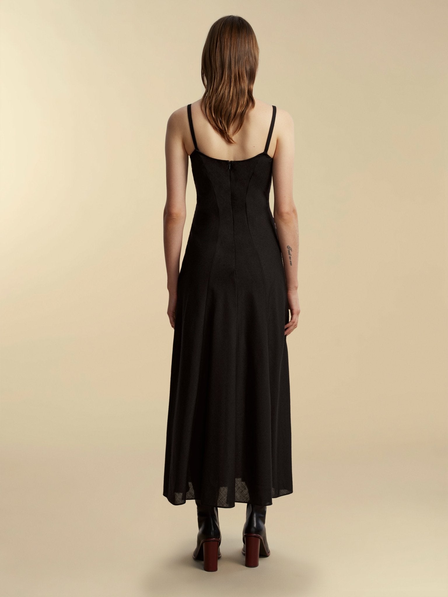 Panelled Lightweight Wool Swing Dress - Marina Moscone