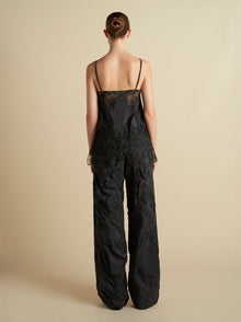 Pinstripe Camisole with Lace Inlay - Marina Moscone