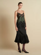 Pinstripe Camisole with Lace Inlay - Marina Moscone