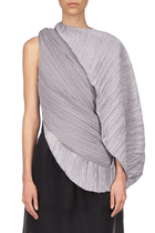 Plissé Twist Cape Top - Marina Moscone