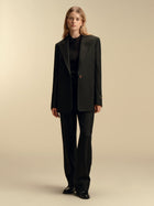 Relaxed Wool Trouser with Raw Edge Detail - Marina Moscone