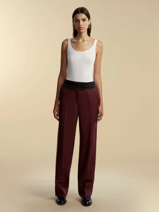 Relaxed Wool Trouser with Raw Edge Detail - Marina Moscone