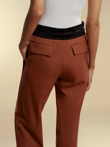 Relaxed Wool Trouser with Raw Edge Detail - Marina Moscone