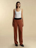 Relaxed Wool Trouser with Raw Edge Detail - Marina Moscone