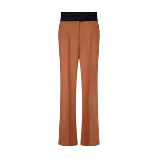 Relaxed Wool Trouser with Raw Edge Detail - Marina Moscone