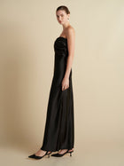 Satin Draped Bustier Dress - Marina Moscone