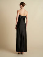 Satin Draped Bustier Dress - Marina Moscone