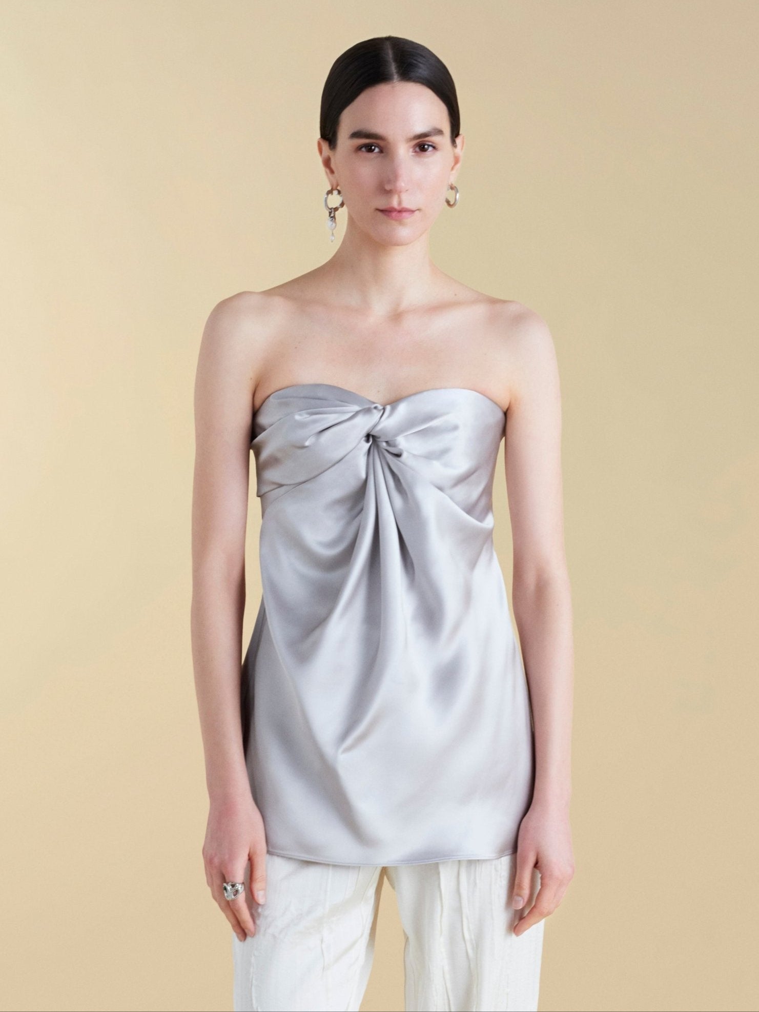 Satin Twist Bustier - Marina Moscone
