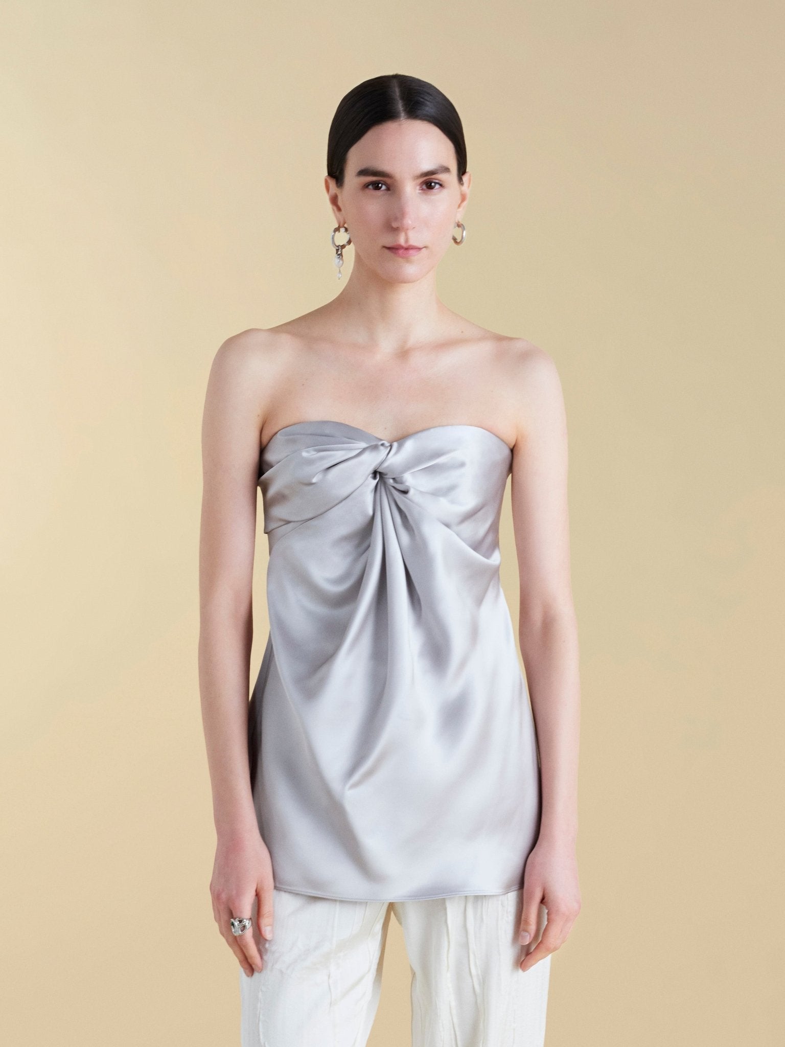 Satin Twist Bustier - Marina Moscone