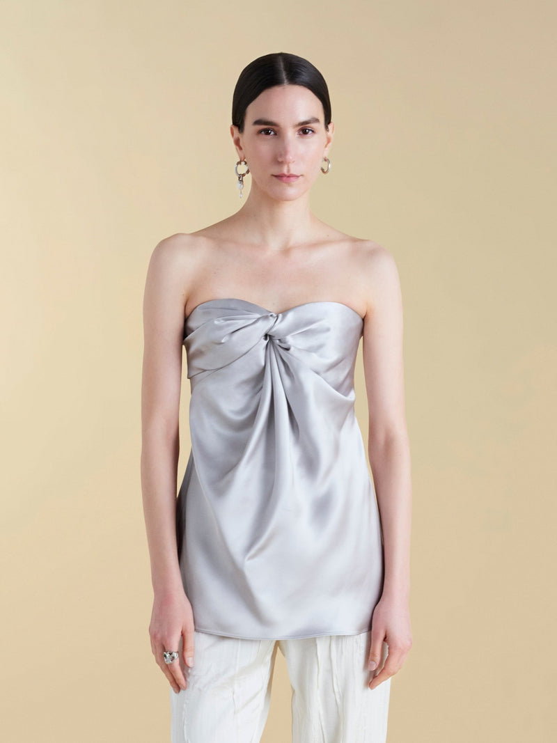 Satin Twist Bustier - Marina Moscone