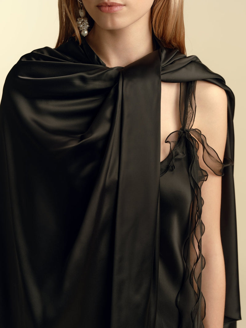 Satin Twist Capelet - Marina Moscone