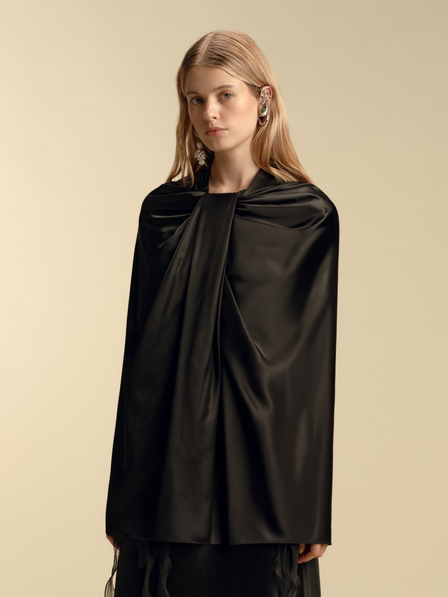 Satin Twist Capelet - Marina Moscone