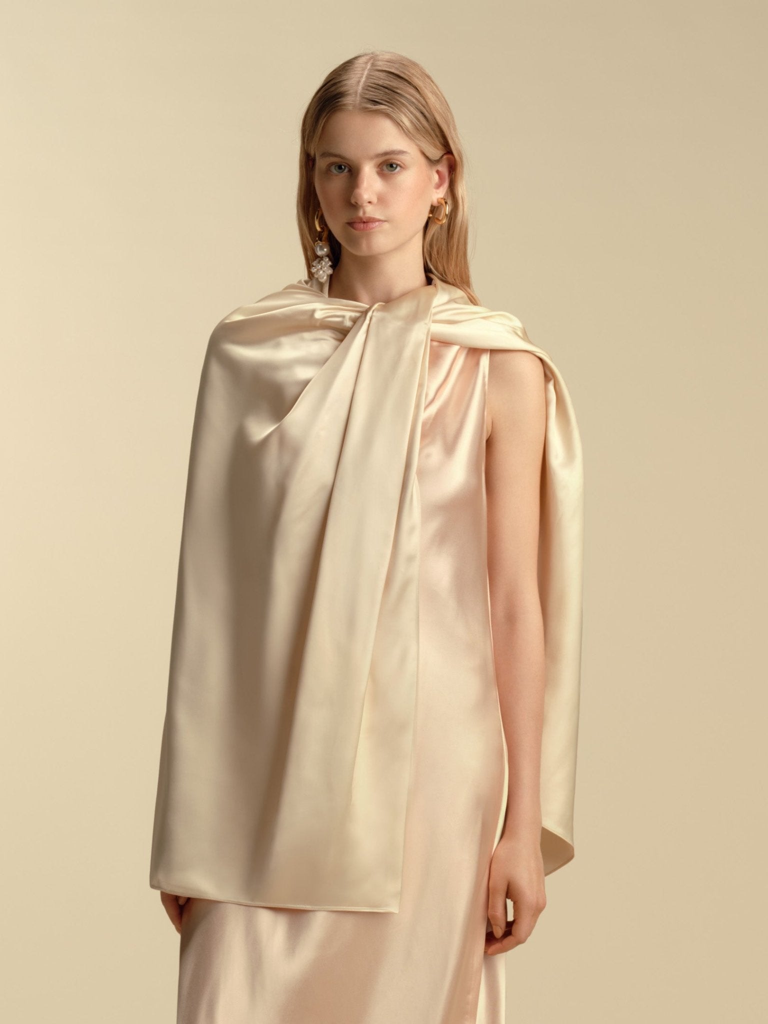 Satin Twist Capelet - Marina Moscone