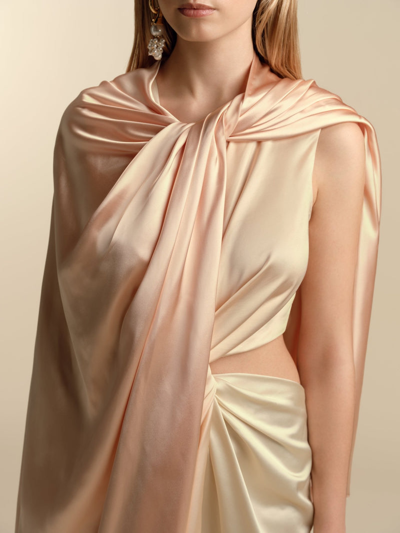 Satin Twist Capelet - Marina Moscone