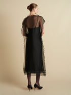 Silk Organza Sack Dress with Scalloped Edge - Marina Moscone