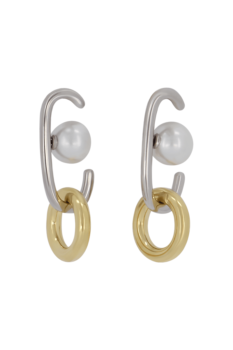 Silver Pearl - Backed Ear Cuffs - Marina Moscone