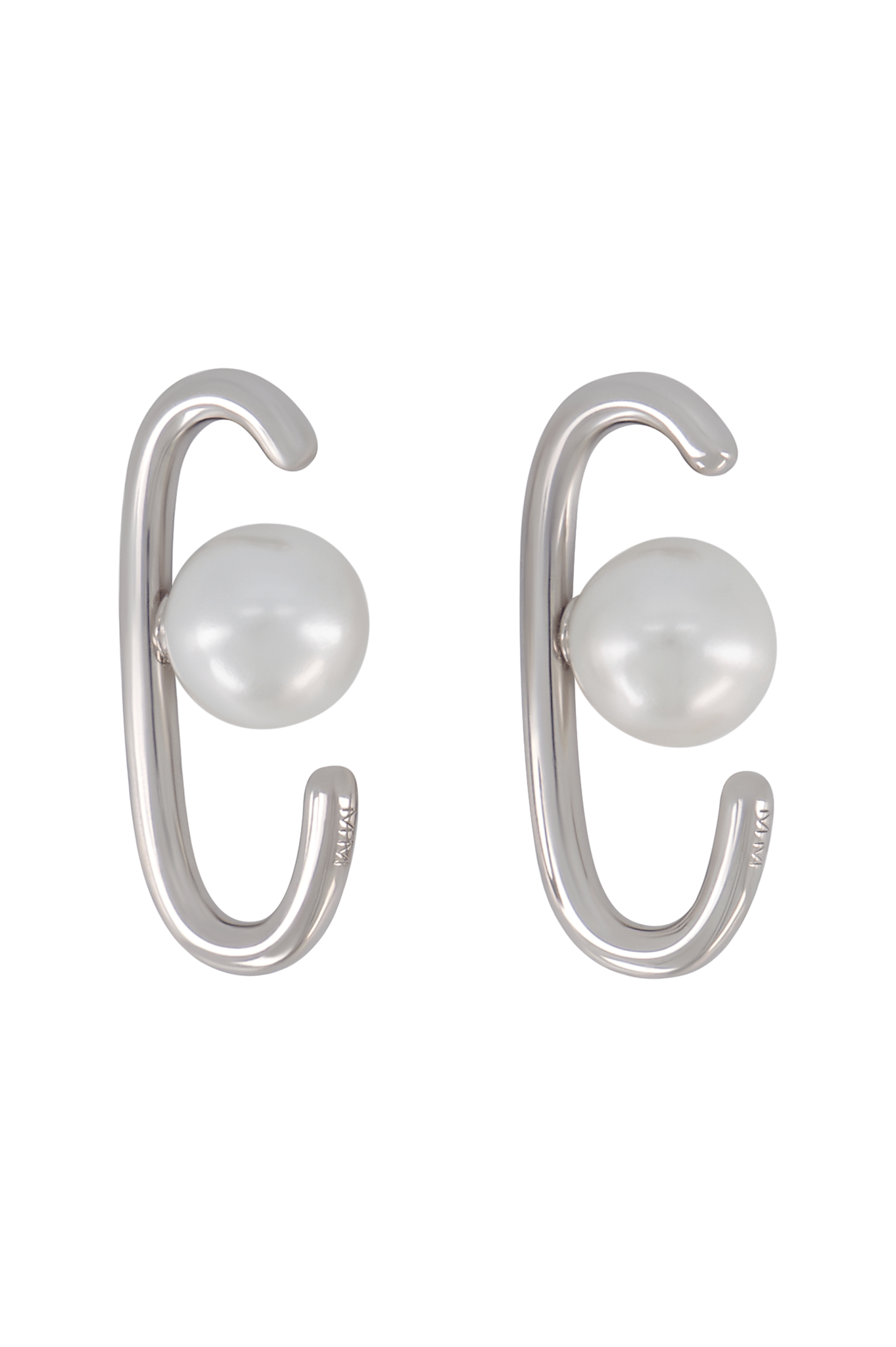Silver Pearl - Backed Ear Cuffs - Marina Moscone