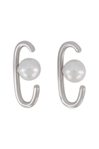 Silver Pearl - Backed Ear Cuffs - Marina Moscone