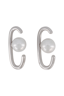 Silver Pearl - Backed Ear Cuffs - Marina Moscone