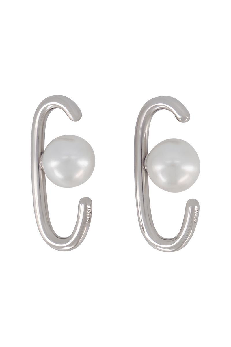 Silver Pearl - Backed Ear Cuffs - Marina Moscone